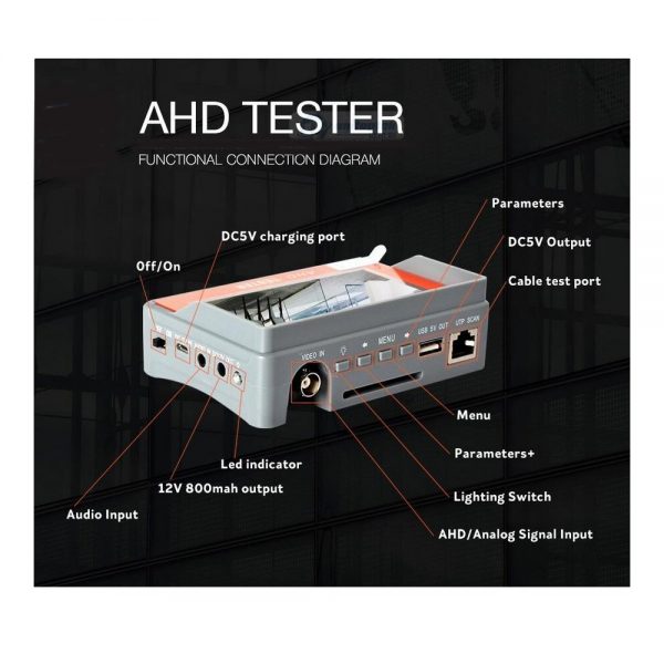 4.3 inch TFT LCD Monitor 1080P AHD Security CCTV Camera & CVBS Security Tester 2 in 1 Analog Video with Network Cable Test - Image 8